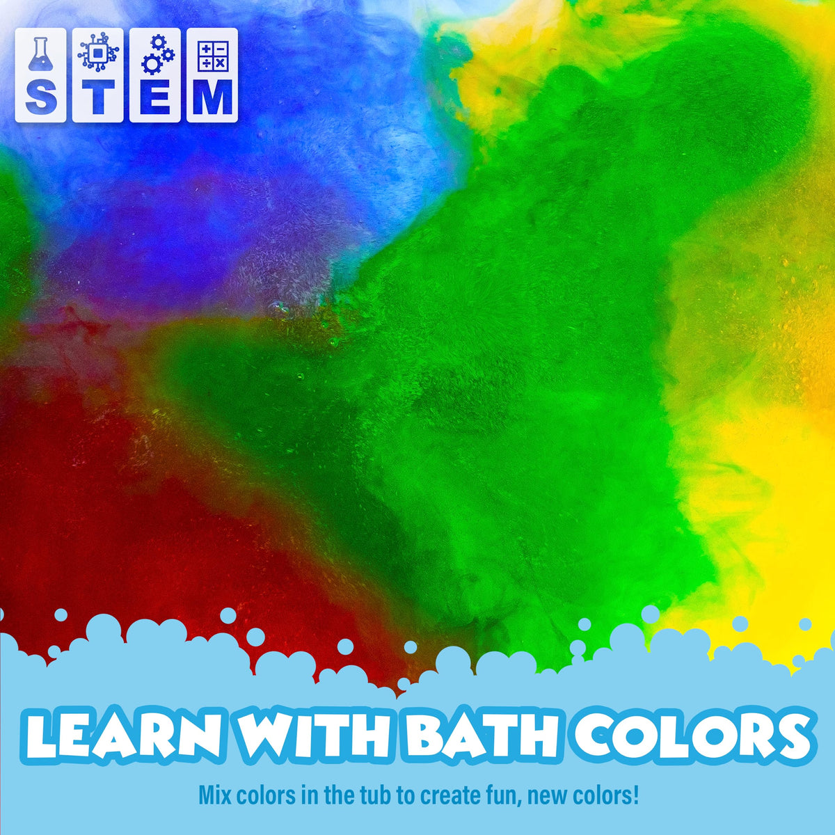 Tub Works® Bath Color Fizzies, 150 Count | Nontoxic & Fragrance-Free | Fizzy, Bath Color Tablets