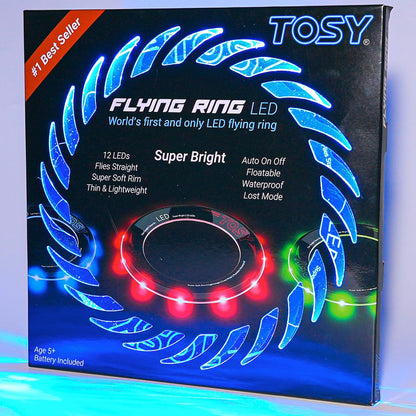 TOSY Flying Ring - 16 Million Color RGB or 12 LEDs, Super Bright, Lost Mode, Auto Light Up, Camping