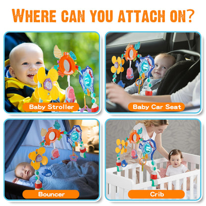 Baby Stroller Arch Toy,Adjustable Car Seat Toy with Sensory Activity toys