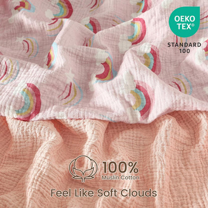 david's kids Muslin Crib Sheets for Boys Girls, 2 Pack 100% Cotton Soft Breathable Fitted Baby