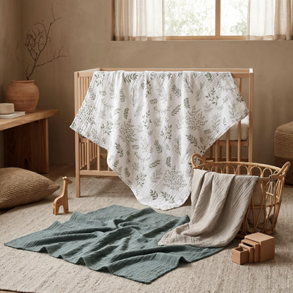 Muslin Swaddle Blankets for Newborn, 3 Pack Breathable Soft Receiving Blanket, Large 38 x 40 inches