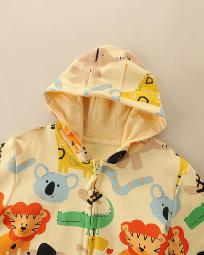 Baby Toddler Boys Dinosaur Hooded Zip Jacket Casual Outerwear Active Sweatshirt