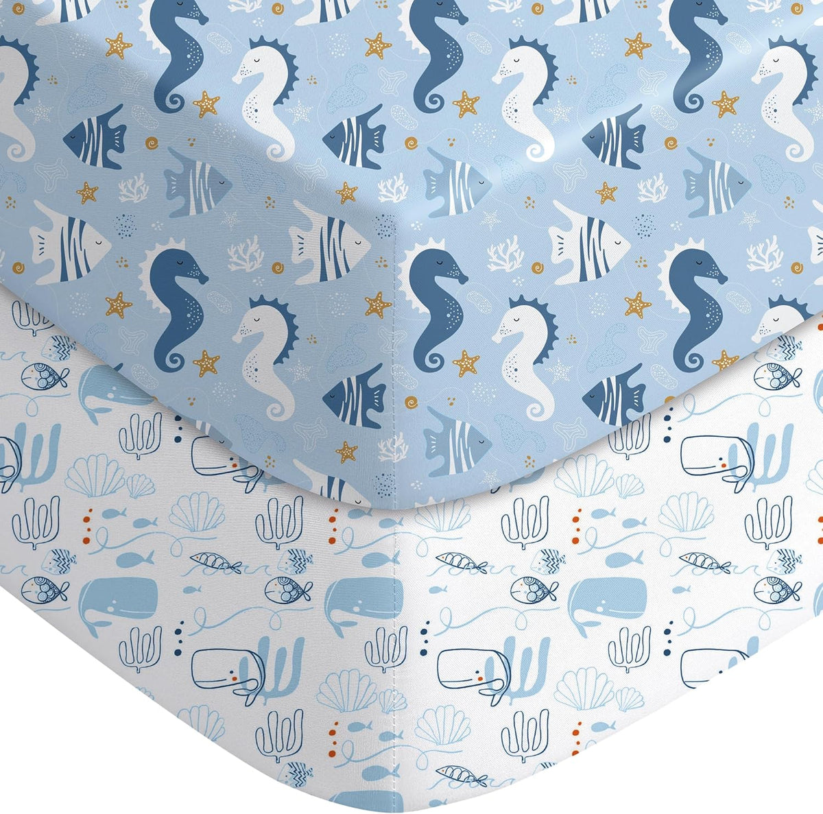 Yoofoss Baby Pack and Play Sheets 2 Pack for Boys and Girls - 38x26 Mini Crib Sheets Fitted Neutral