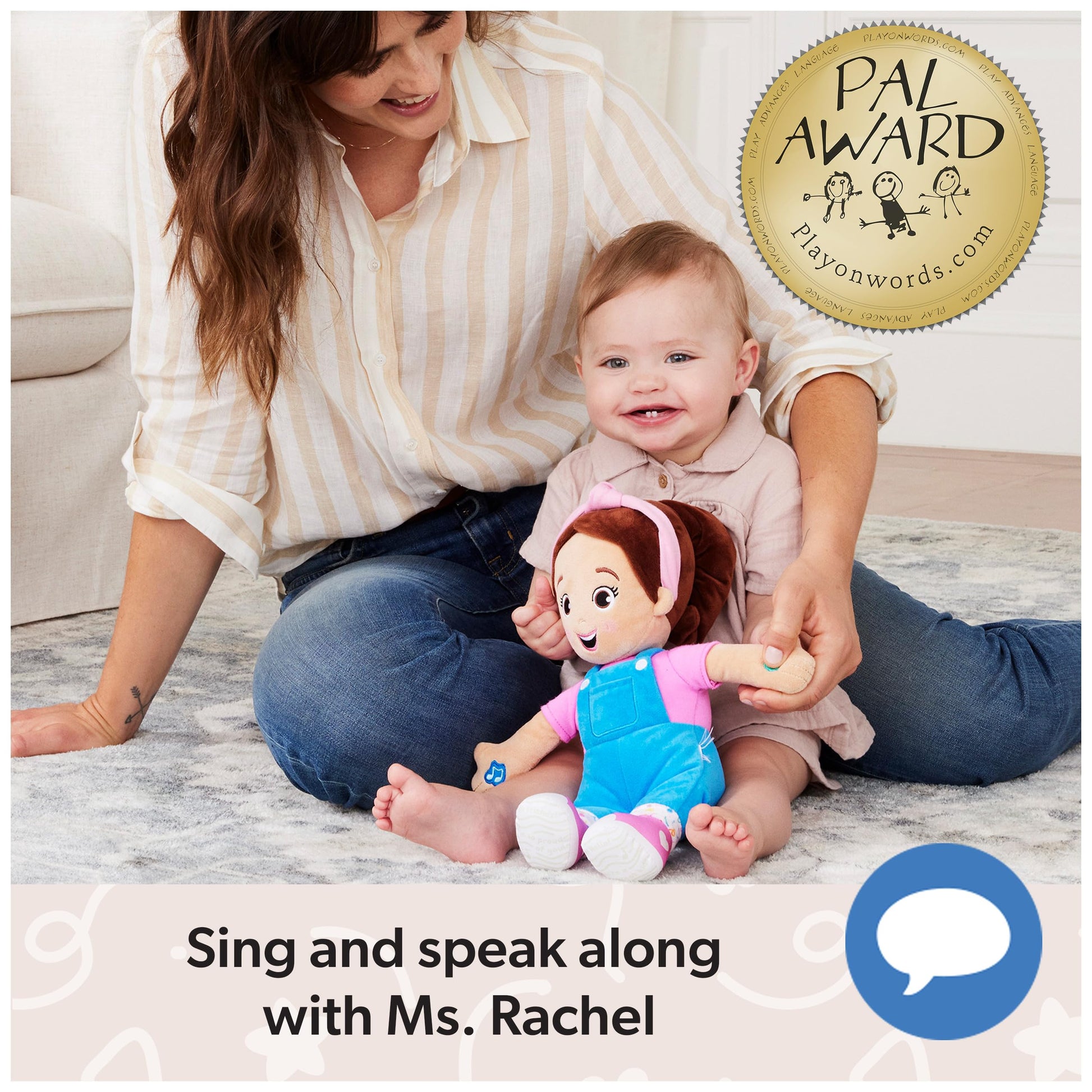 Ms. Rachel Speak & Sing Doll, 16-Inch Interactive Toy with Sounds