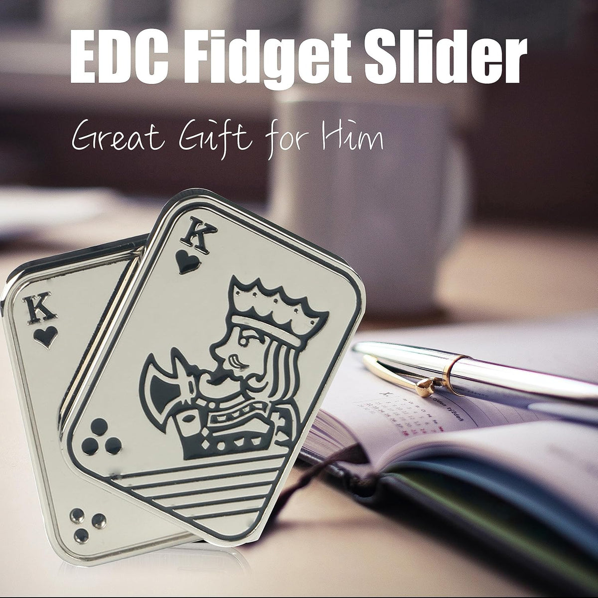 New Decompression Metal Poker Fidget_Slider，Manually Rotate Adult Office Decompression Toys to