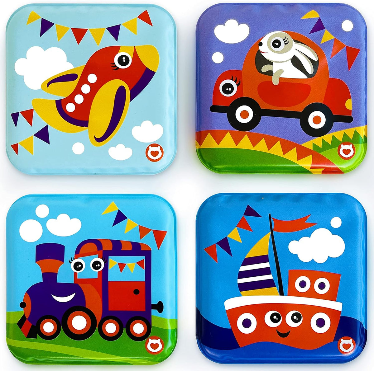Floating Baby Bath Books - Transport Themed Bath Books for Babies, Infants - Waterproof, Mold-Free