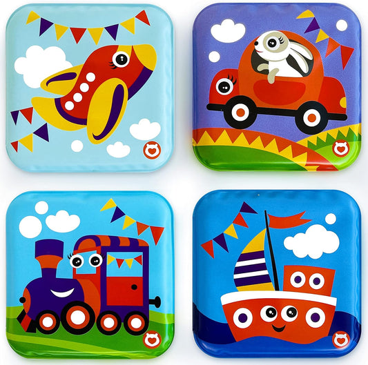 Floating Baby Bath Books - Transport Themed Bath Books for Babies, Infants - Waterproof, Mold-Free