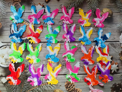 24 Packs Bulk Mini pop Fidget Keychain , Birthday for Boys and Girls Kids Party Favors Supplies and