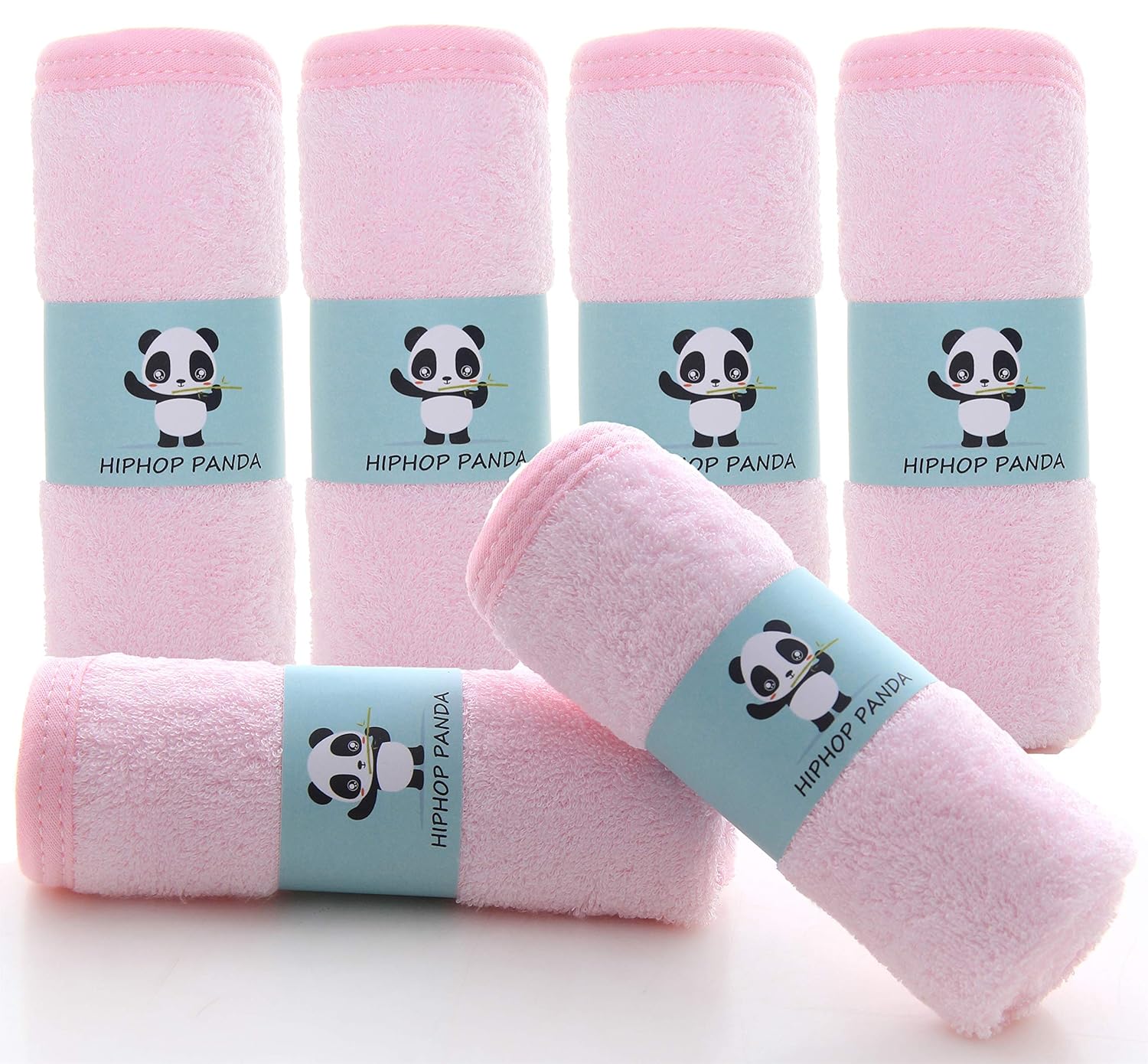 HIPHOP PANDA Baby Washcloths, Rayon Made from Bamboo - 2 Layer Ultra Soft Absorbent Newborn Bath