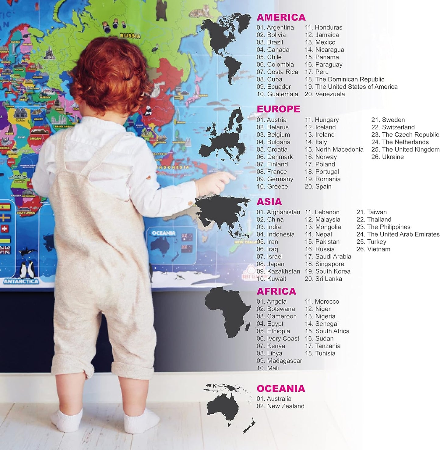 BEST LEARNING i-Poster My World Interactive Map - Educational Talking Toy for Kids of Ages 5 to 12