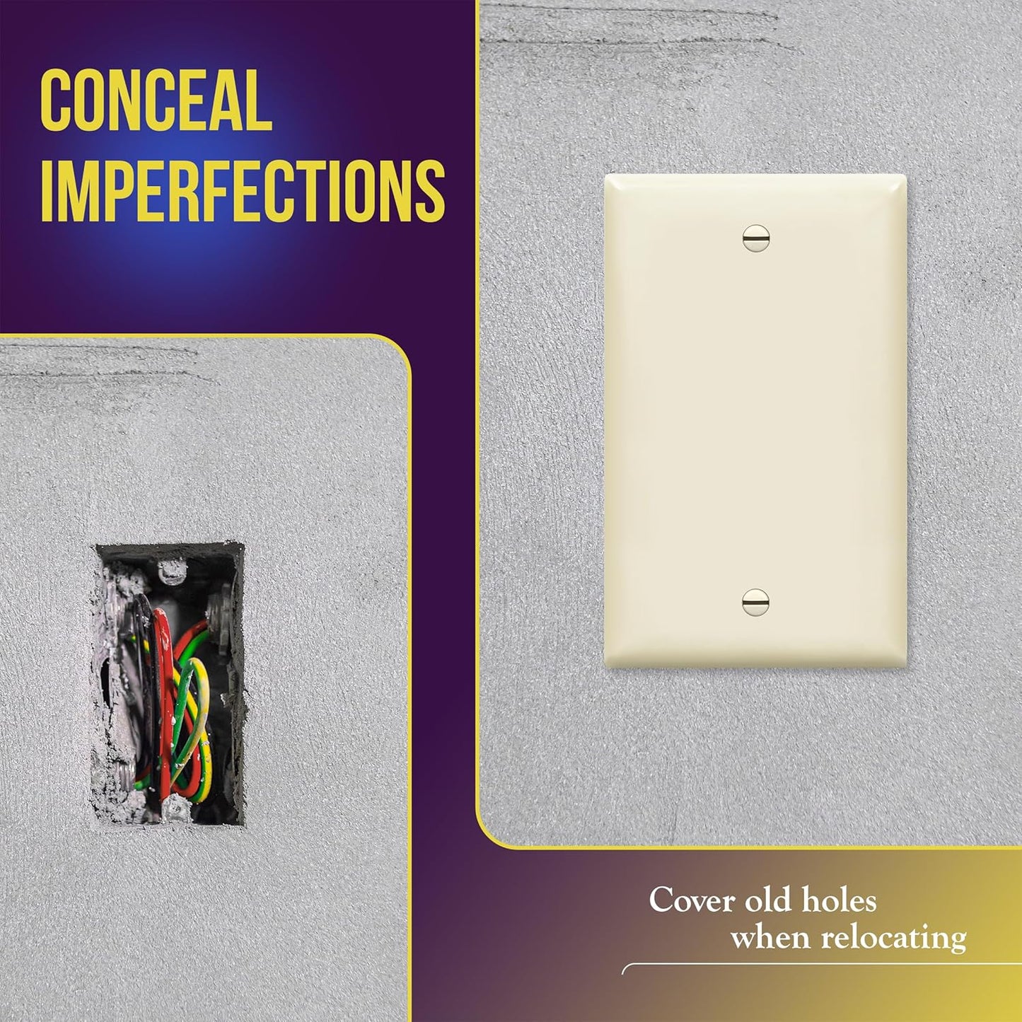 ENERLITES Blank Device Wall Plate, Gloss Finish, Standard Size 1-Gang 4.50" x 2.76", Polycarbonate