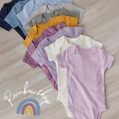 HonestBaby unisex-baby 10-pack Short Sleeve Bodysuits One-piece 100% Organic Cotton for Infant Baby