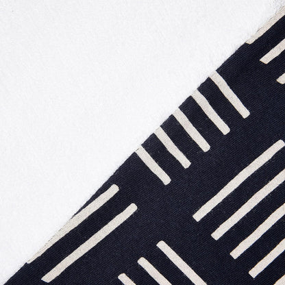HonestBaby 2-Piece Organic Cotton Printed & Terry Changing Pad Cover Set, Sketchy Square Dark Navy