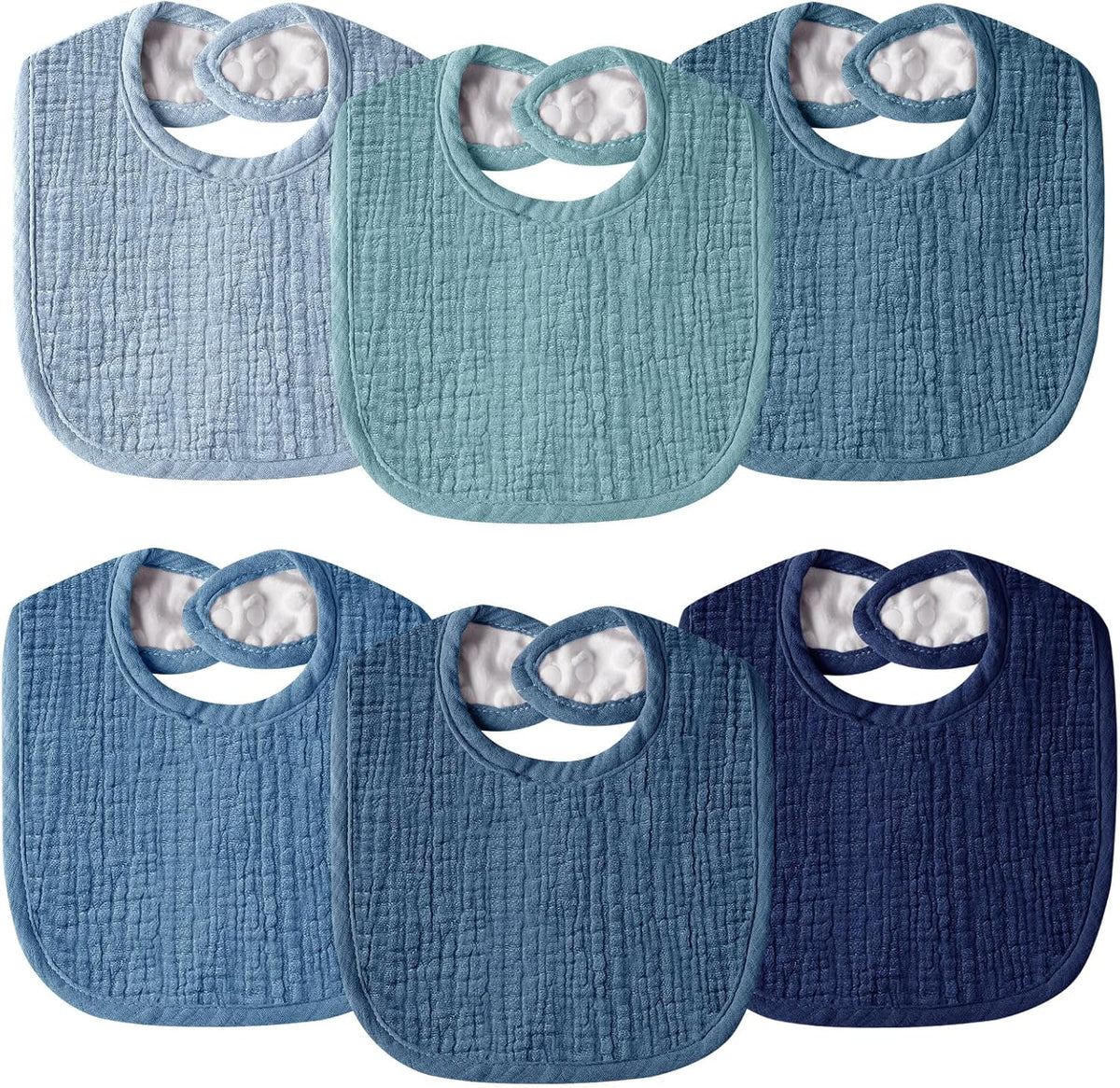 Muslin Baby Bibs for Unisex Boys Girls, Cotton Drool Bibs, Adjustable Newborn Bibs for Drooling and