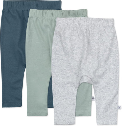 HonestBaby Multipack Harem Pants Roomy Fit Pull on Bottoms 100% Organic Cotton for Infant Baby