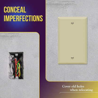 ENERLITES Blank Device Wall Plate, Gloss Finish, Standard Size 1-Gang 4.50" x 2.76", Polycarbonate