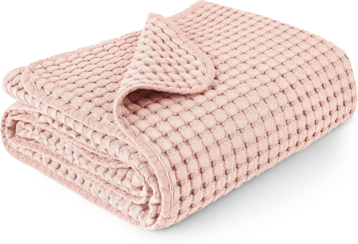 Konssy Waffle Baby Blanket - Soft & Cozy Nursery Swaddle Blanket, Lightweight Toddler Throw for