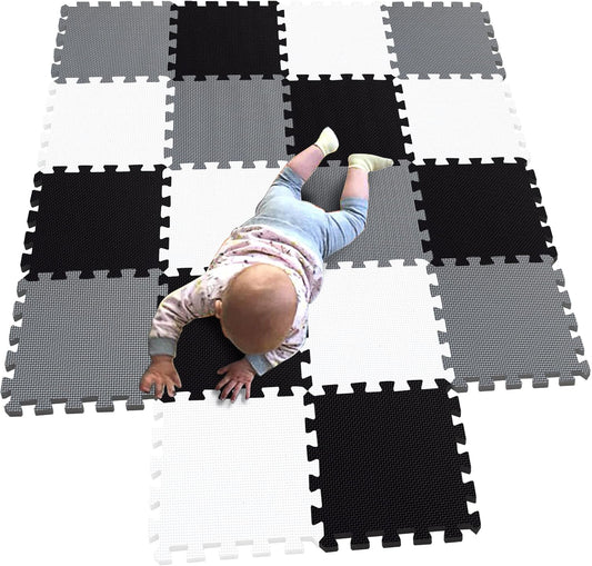 MQIAOHAM® 18 Pieces Puzzle Play Mats, Soft Baby Play Mat, Kids Interlocking Foam Floor Tiles