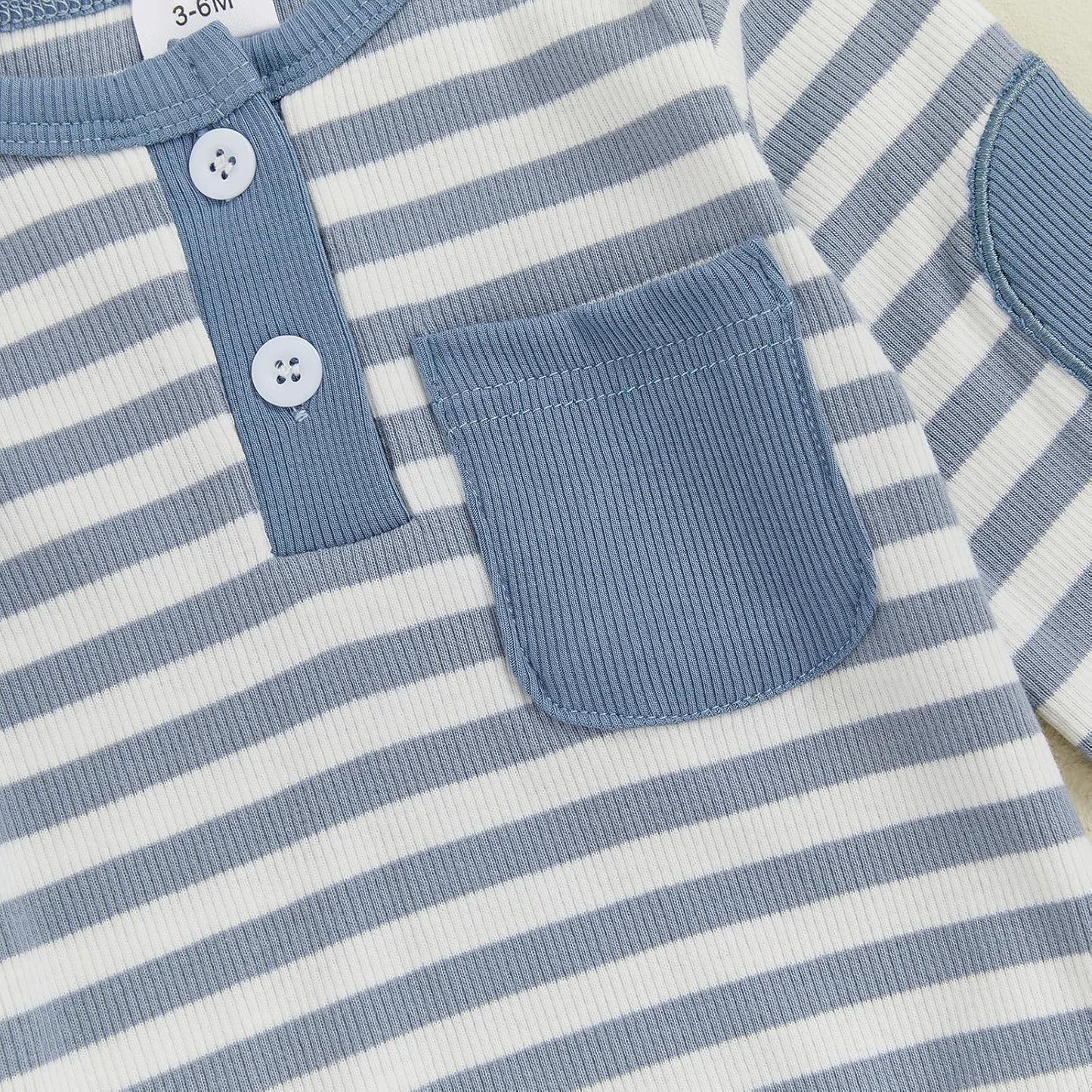 fhutpw Baby Boy Clothes 3 6 12 18 Months Ribbed Knitted Long Sleeve Romper and Pants Sets Newborn