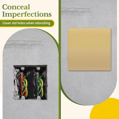 TG Screwless Double Blank Wall Plate, Child Safe Blank Device Outlet Cover, Mid-Size 2-Gang 4.88" H