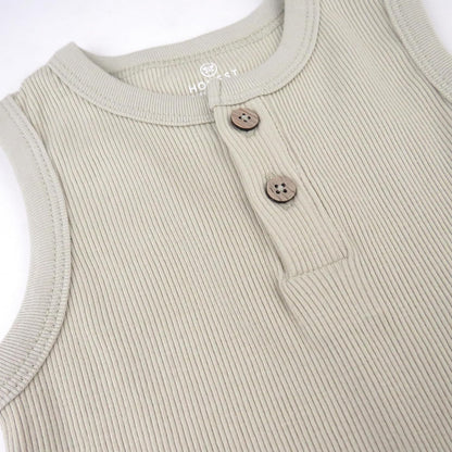 HonestBaby Short Sleeve and Tank Romper 100% Organic Cotton for Infant Baby and Toddler Boys