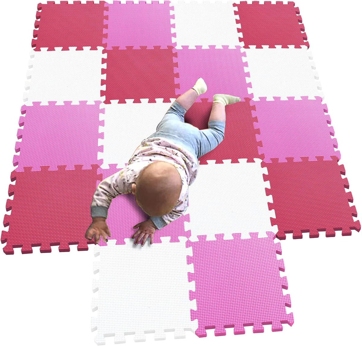 MQIAOHAM® 18 Pieces Puzzle Play Mats, Soft Baby Play Mat, Kids Interlocking Foam Floor Tiles