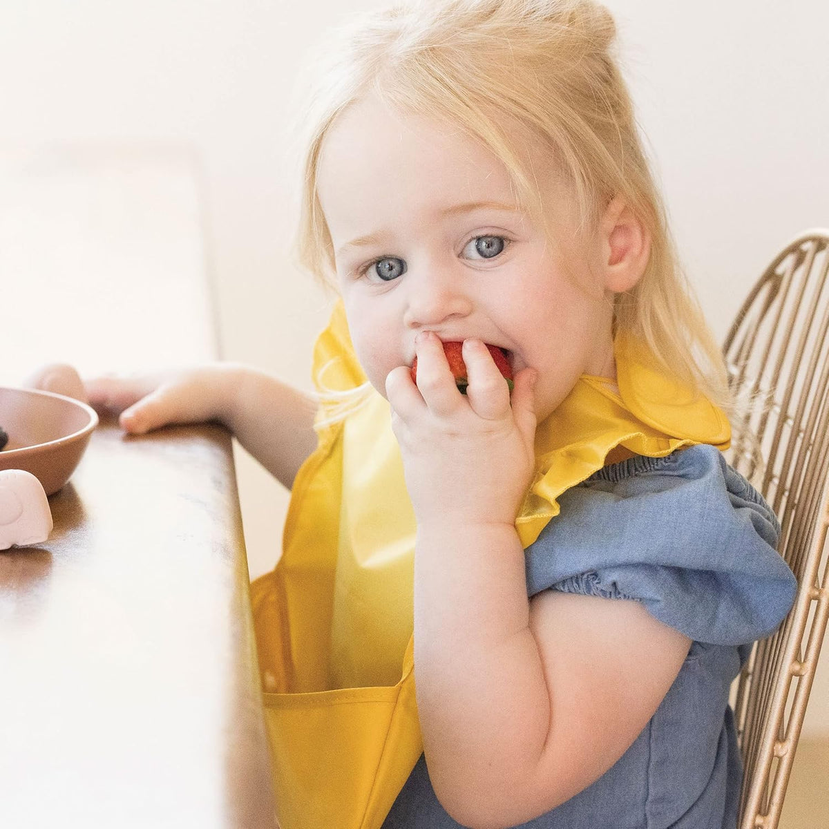 Tiny Twinkle Mess Proof Baby Bibs for Eating - Waterproof, Wipeable Bibs - Toddler Bibs - Travel