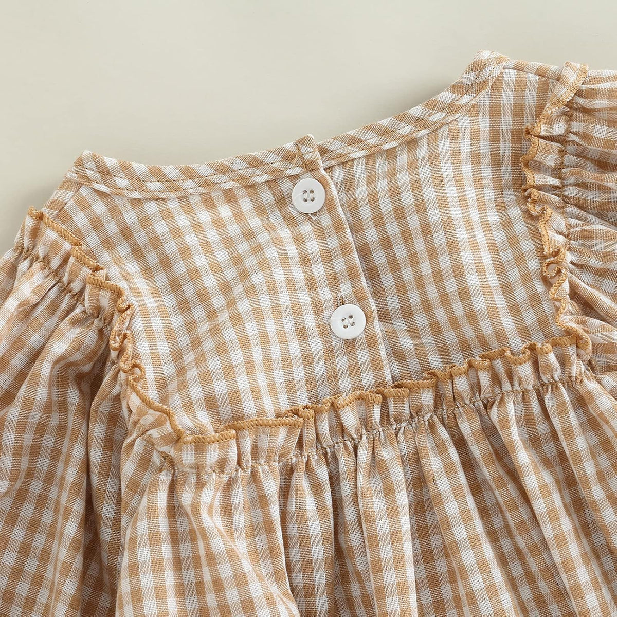 Douhoow Infant Baby Girl Plaid Romper Baby Sweatshirt Romper Ruffle Festival Clothes Fall Winter