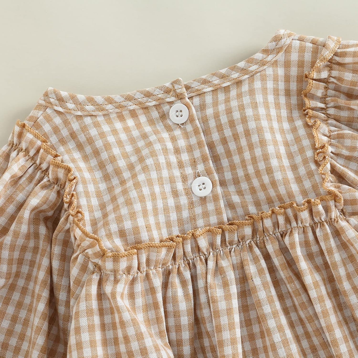 Douhoow Infant Baby Girl Plaid Romper Baby Sweatshirt Romper Ruffle Festival Clothes Fall Winter