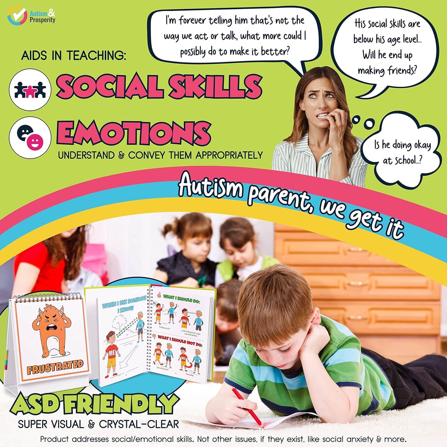 Kids Emotions & Social Life Skills Autistic Children Set ASD Child Boys Girl Teen Learning