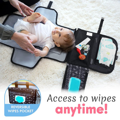 Kopi Baby Portable Diaper Changing Pad - Baby Diaper Changer Travel Bag with Wipes Pocket, Smart