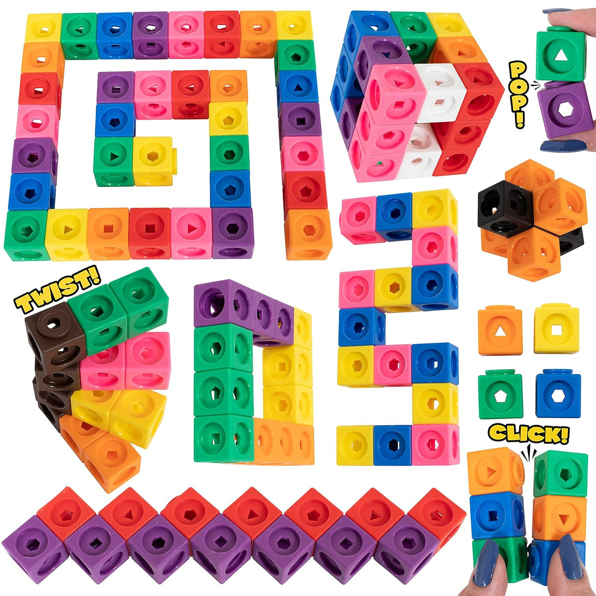 Fidget Cubes, 100 Pack, Fidgets for Kids, Teens, Adults, Sensory Toys for Autistic Children, ADHD