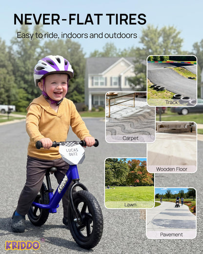 KRIDDO Toddler Balance Bike 2 Year Old, Gift for 2-3 Boys Girls, Adjustable