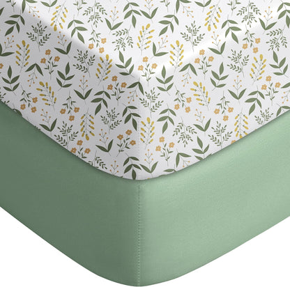 Yoofoss Baby Crib Sheets 2 Pack for Boys and Girls - 52x28 Fitted Crib Sheet Neutral Fits for