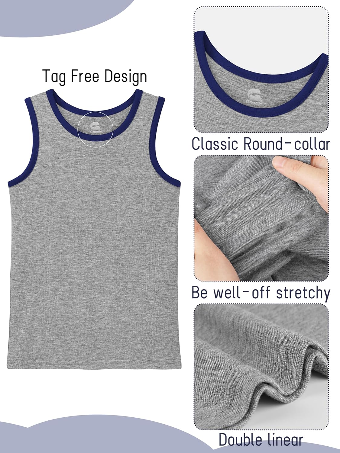 5 Pack Boys Tank Tops Boys Undershirts Kids Cotton Undershirts Tees Sleeveless Tank Tops Shirts for