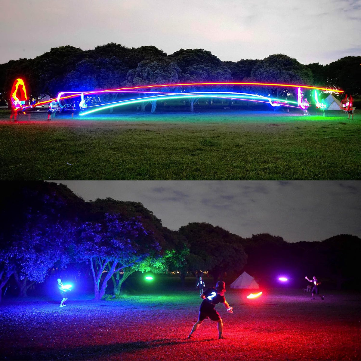 TOSY Flying Disc - 16 Million Colors RGB or 36 LEDs, Extremely Bright, Smart Modes, Camping