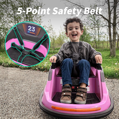 12V Kids Bumper Car, Electric Baby Bumper Car for Toddlers with Remote Control, 3 Speeds - Light
