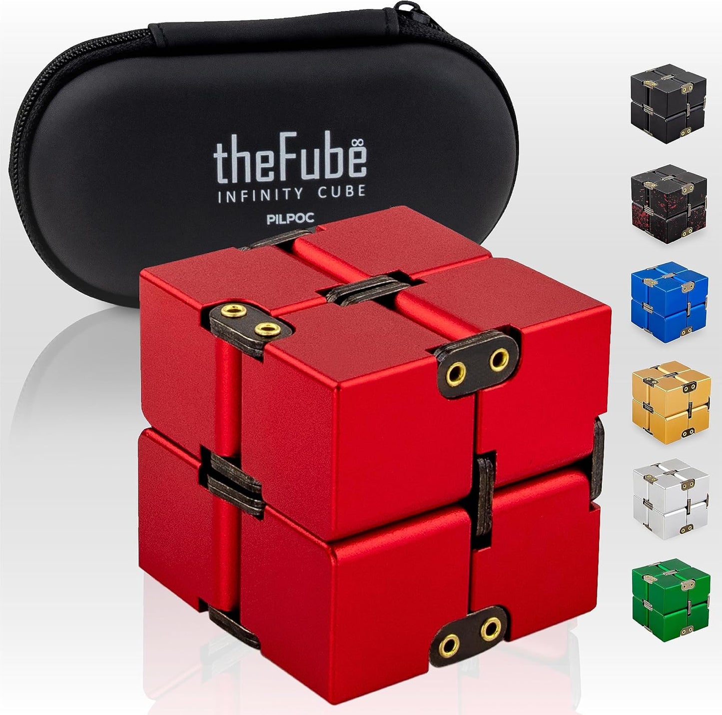 PILPOC theFube Infinity Cube Fidget Desk Toy - Premium Quality Aluminum Infinite Magic Cube with