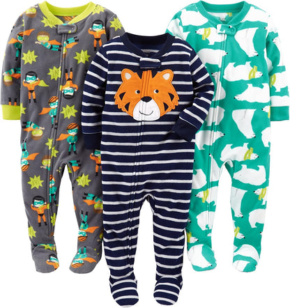 Simple Joys by Carter's Toddlers and Baby Boys' Loose-Fit Flame Resistant Fleece Footed Pajamas