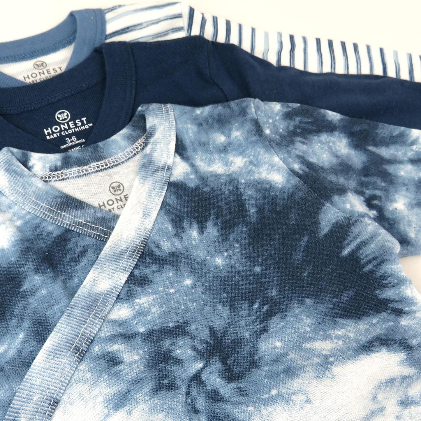 HonestBaby unisex-baby 3-pack Long Sleeve Side-snap Kimono Bodysuits Organic Cotton for Infant Baby