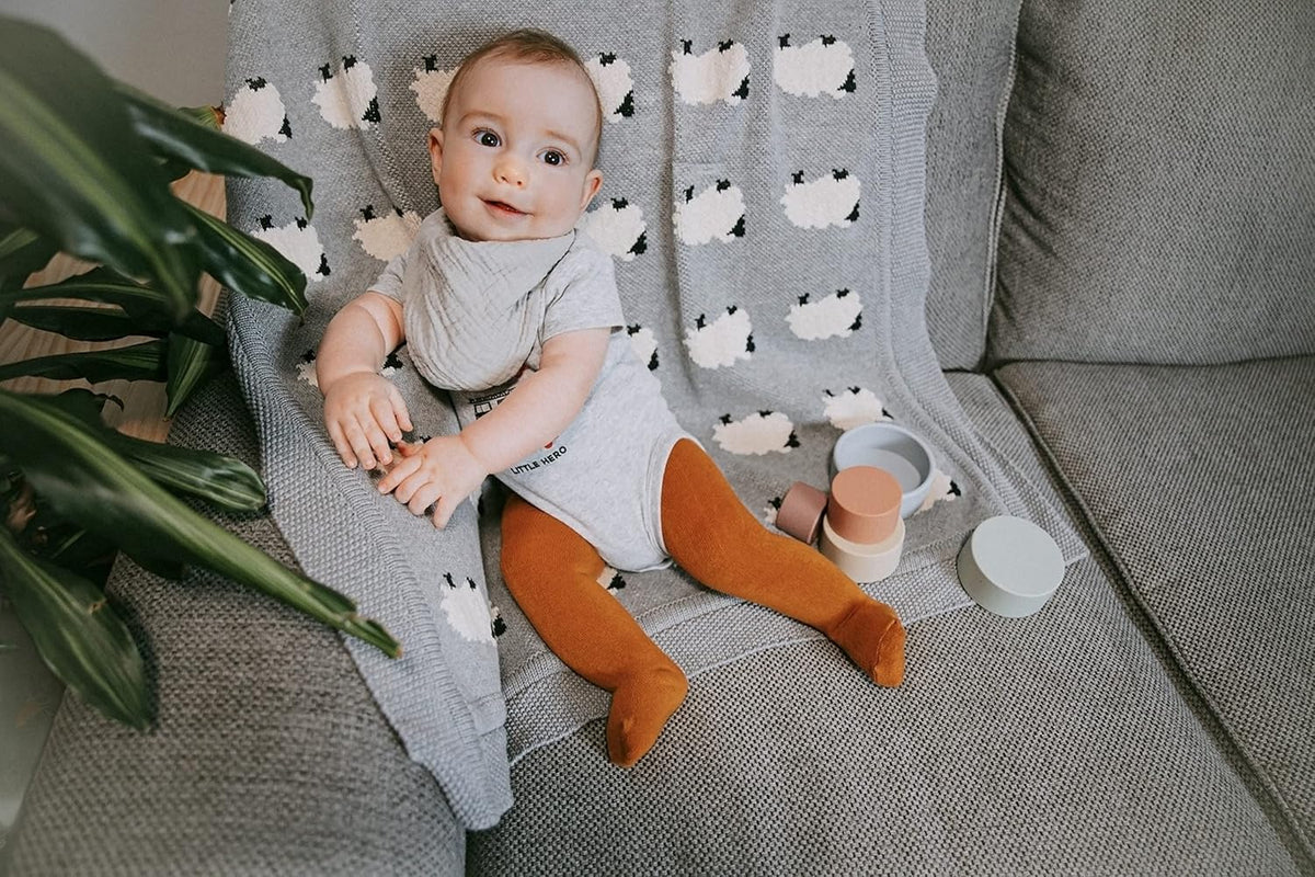 Silky Toes Luxurious Cotton Tights for Baby Girls 1 Pk Cable Knit Winter Footed Leggings