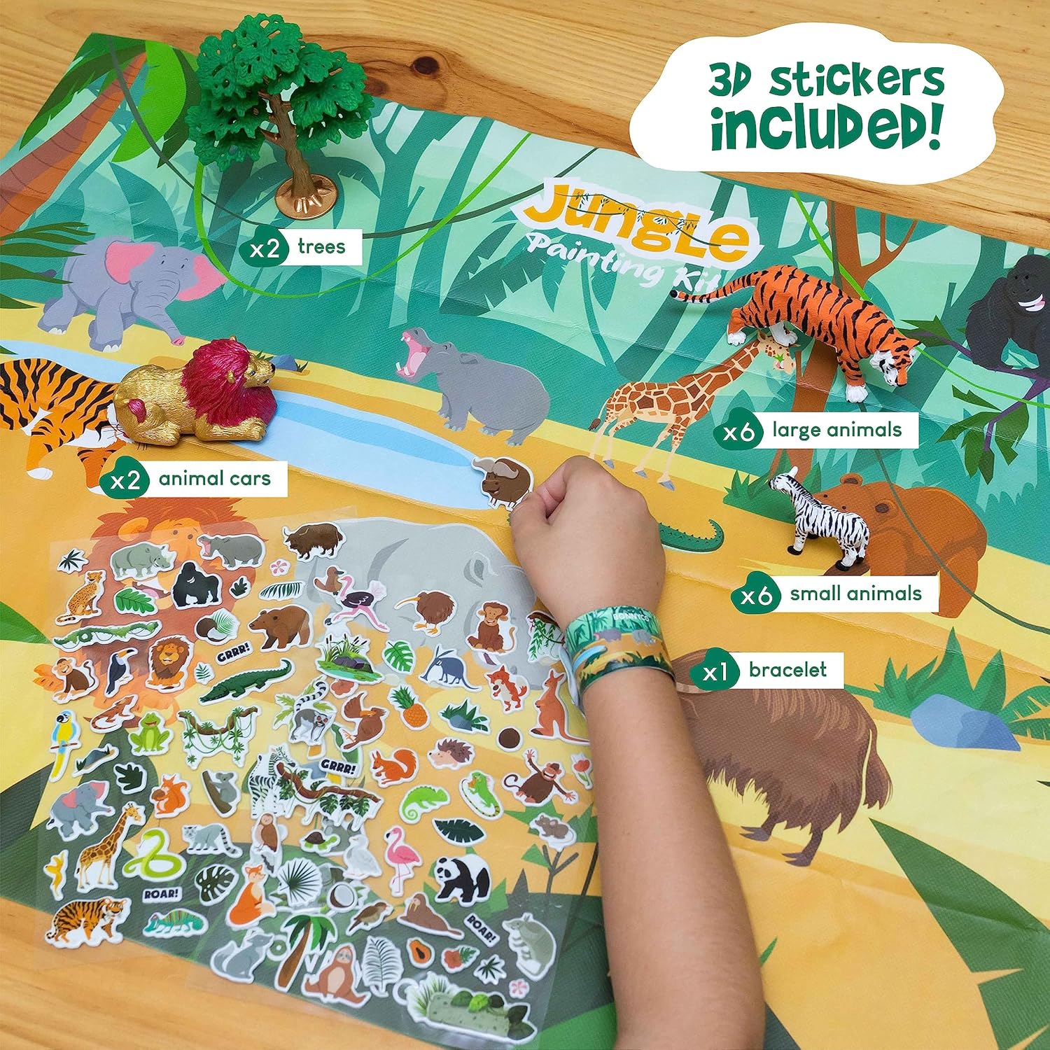 BONNYCO Animal Toys for Kids Painting Kit with 16 Figurines Animal Kids Crafts 4-8 with Glow in The