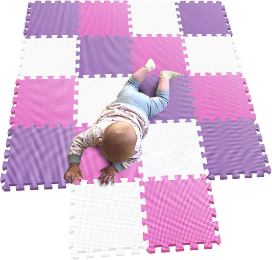 MQIAOHAM® 18 Pieces Puzzle Play Mats, Soft Baby Play Mat, Kids Interlocking Foam Floor Tiles