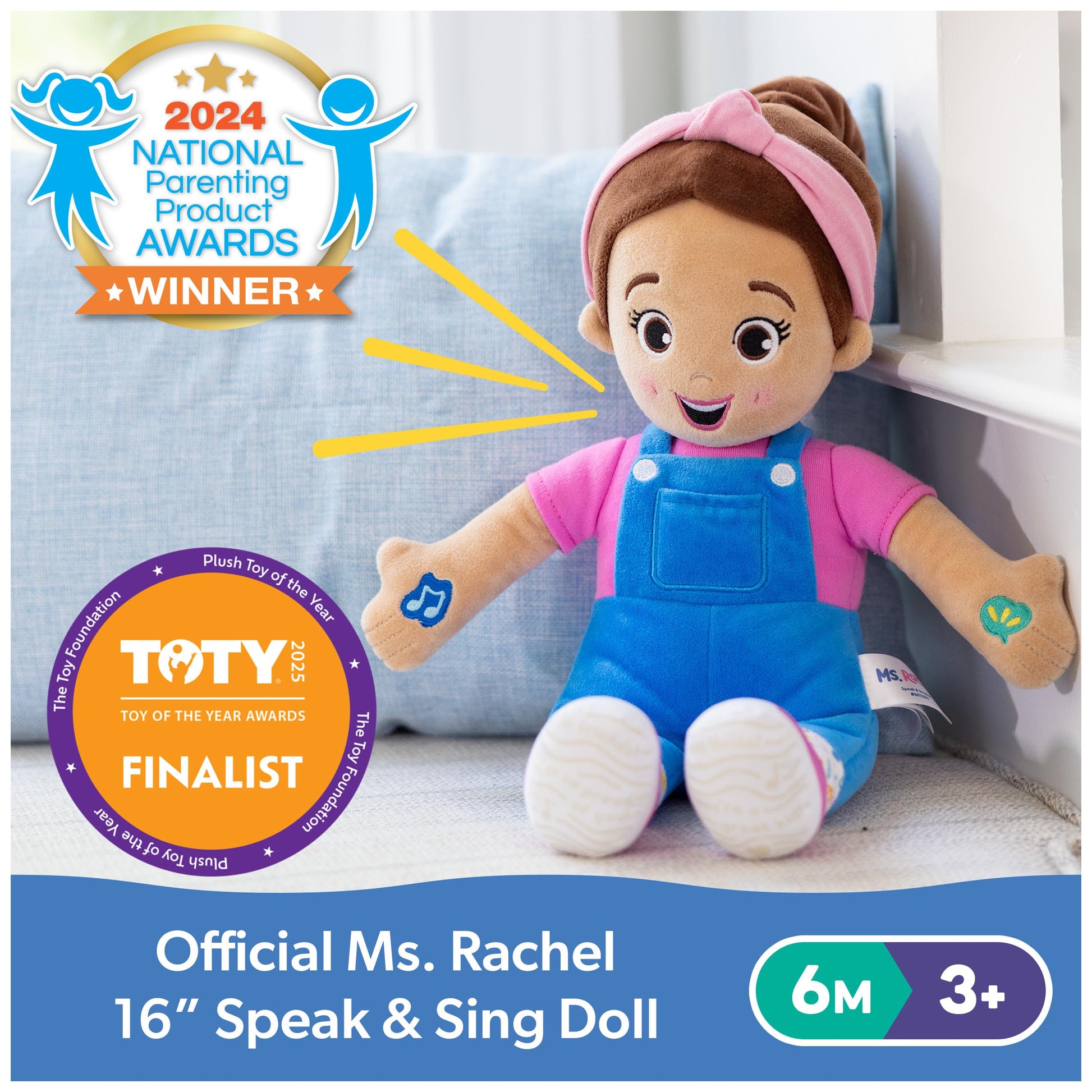 Ms. Rachel Speak & Sing Doll, 16-Inch Interactive Toy with Sounds