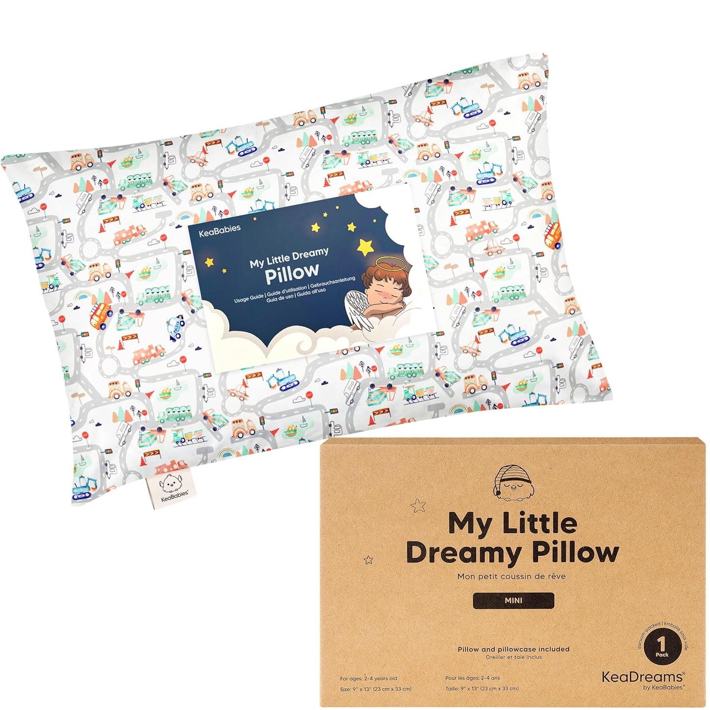 Mini Toddler Pillow with Pillowcase - 9x13 My Little Dreamy Travel Kids Pillow for Sleeping