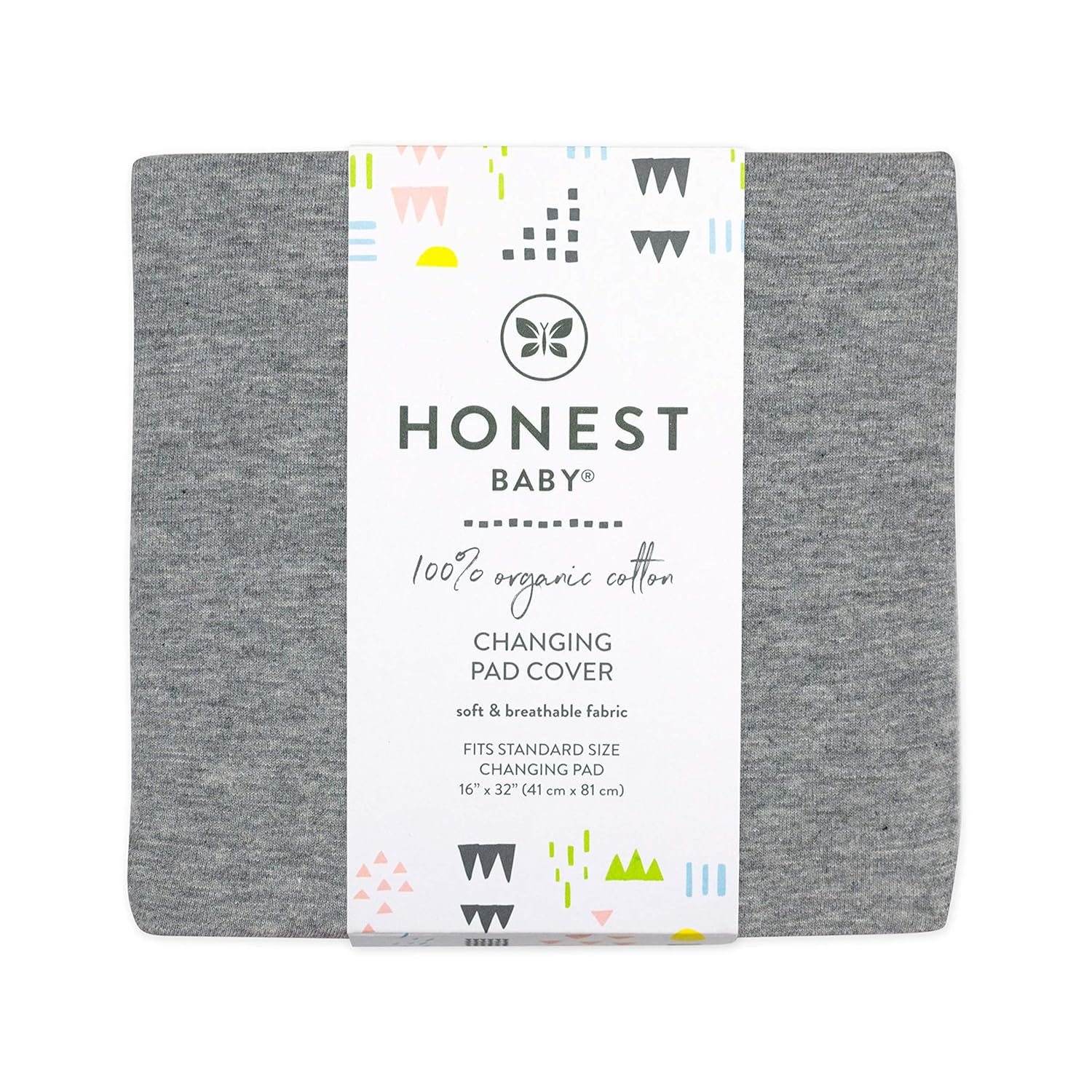 HonestBaby unisex baby Organic Cotton Changing Pad Cover and Toddler Sleepers, Gray Heather, One