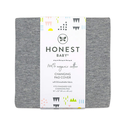 HonestBaby unisex baby Organic Cotton Changing Pad Cover and Toddler Sleepers, Gray Heather, One