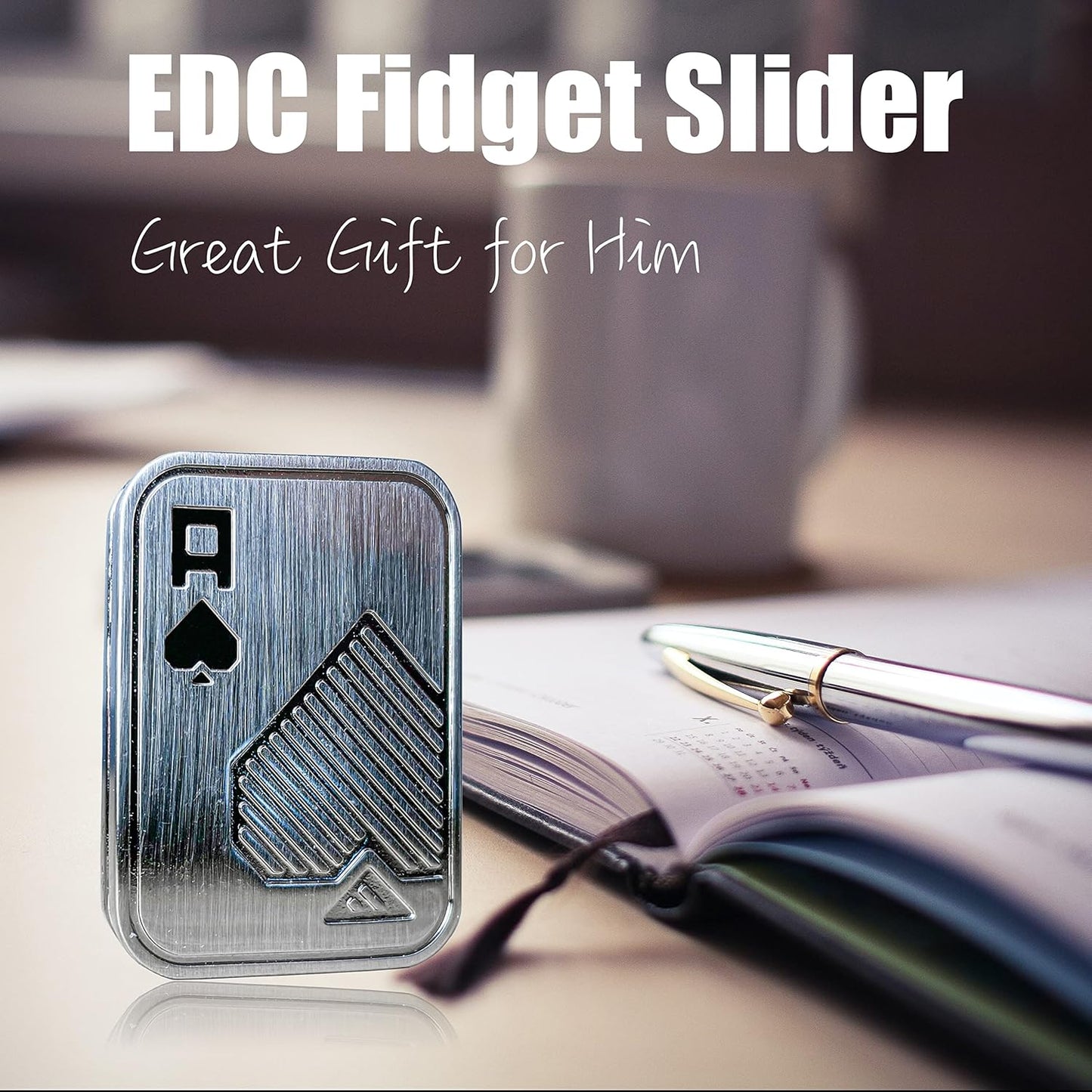 New Decompression Metal Poker Fidget_Slider，Manually Rotate Adult Office Decompression Toys to
