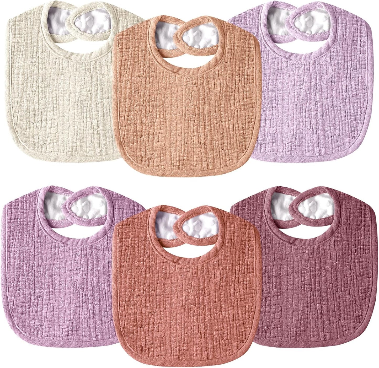 Muslin Baby Bibs for Unisex Boys Girls, Cotton Drool Bibs, Adjustable Newborn Bibs for Drooling and
