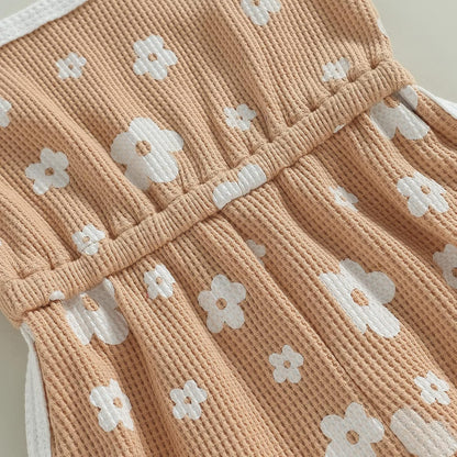WZTYYDS Toddler Baby Girl Summer Clothes Floral Romper Tie-Up Strap Halter Jumpsuit Infant Summer